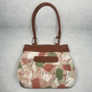 VTG Shoulder Bag Womens Large Leather Abstract Painted Artistic Vintage Beauty